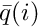 $\bar{q}(i)$