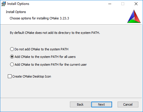 Installing CMake in Windows